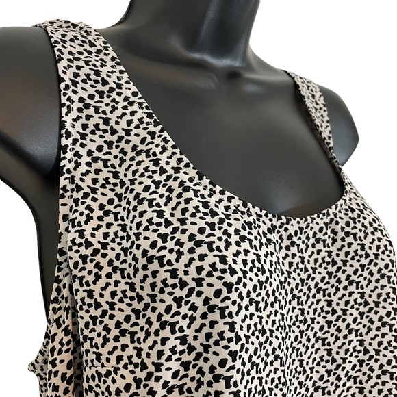 CABI flowy racerback tunic tank beige and black leopard print crepe de c… - Picture 7 of 7